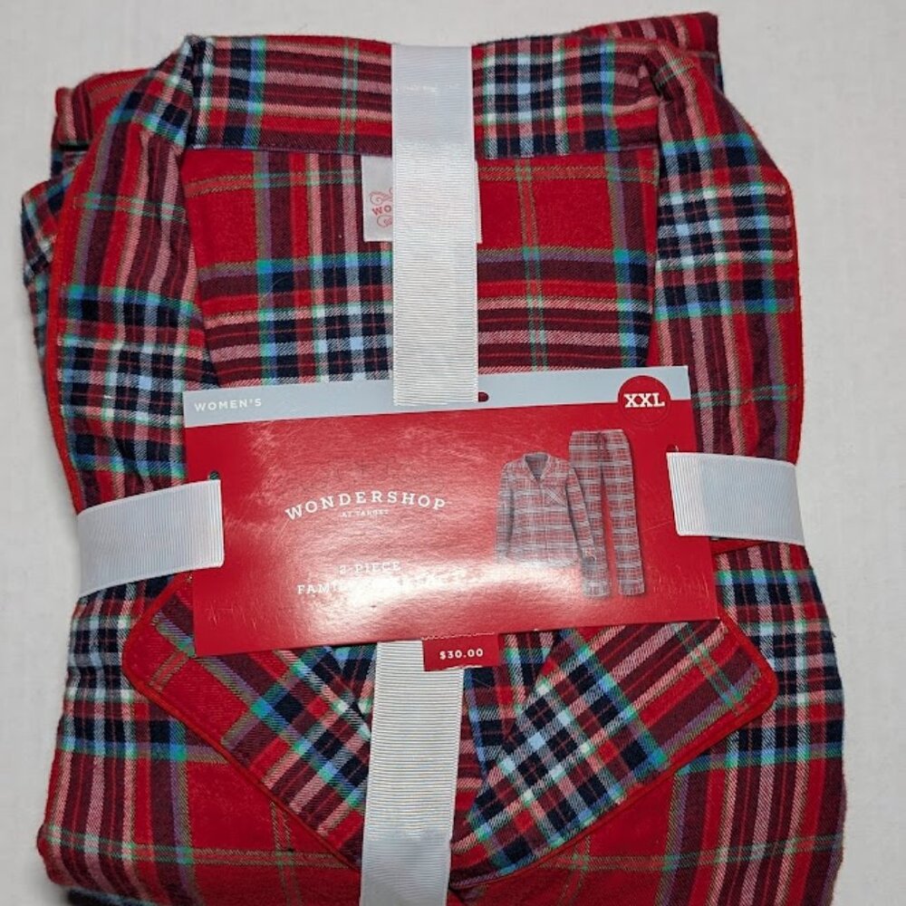 NWT Wondershop Womens Plus size XXL 2 Piece Plaid Flannel Pajamas